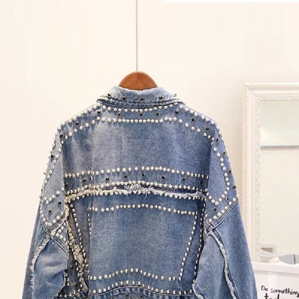 Pearls And Studs Jeans Jacket - Picture 2 of 3